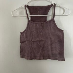 Aura Ribbed Plum Crop Top